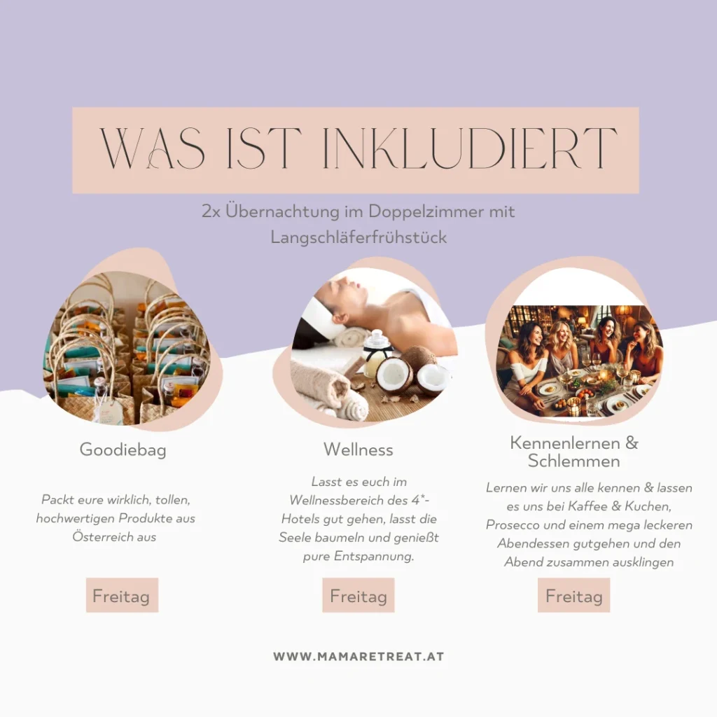 Was ist INKL. FREITAG - Mama Retreat by Astrid mama retreat, auszeit, erholung