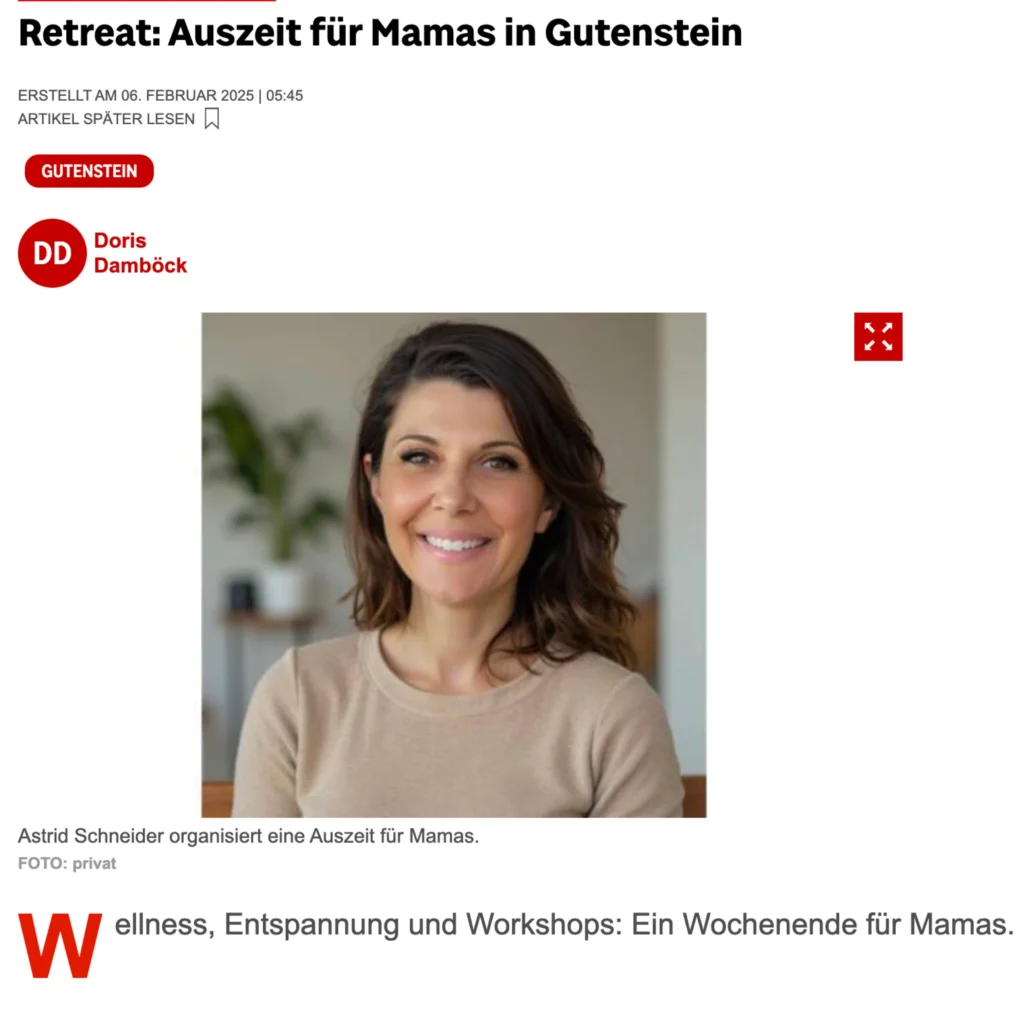 Mama Retreat, Presse, NÖ, Zeitung